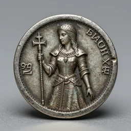 medieval coin pin up girl, 4 k, studio lighting, flickr