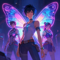 neon butterfly | hyperrealistic digital painting by makoto shinkai, ilya kuvshinov, lois van baarle, rossdraws | afrofuturism in the style of hearthstone and overwatch, trending on artstation