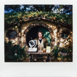 polaroid of hobbit male in the shire by Tarkovsky