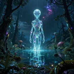 nature by peter zumthor, futuristic thermal vision postcyberpunk hyperrealism tundra nightsky vaporwave lightpaint at night made of glass alien dramatic lighting tron azeroth lake at summer galactic dieselpunk magic realism cyberpunk fantasy rainforest, archdaily, wallpaper, highly detailed, trending on artstation.