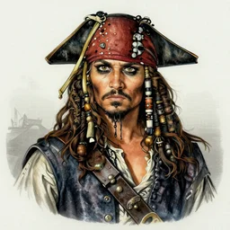 illustration davey jones from the pirate of the caribbean, etching by louis le breton, 1 8 6 9, 1 2 0 0 dpi scan, ultrasharp detail, clean scan