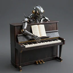 piano, mech, unreal engine, 3D, highly detailed