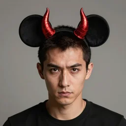 portrait of the devil with mickey ears as horns