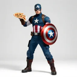captain america, using a pizza as his shield, dragoncon, flash photography, full length, full resolution, 3 5 mm, f / 2. 8
