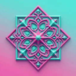 abstract 3 d render, arnold render, v - ray, 3 d art, turquoise and magenta color scheme, intrincate, detailed, elegant, geometric