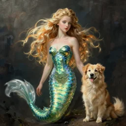 mermaid morphed with a dog