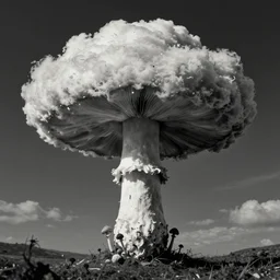 a mushroom cloud in the style of nujabes