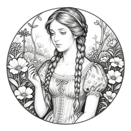 the lady of shalott, william morris illustration, monochrome