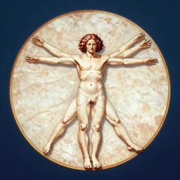 vitruvian man, vaporwave