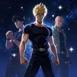 one punch man,garou made of stars, animecenter composition, cinematic, trending on artstation, low level, 4K UHD image,-H 960