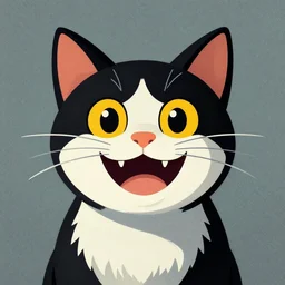 grinning cat, vector art, vector, HD, award winning, in style of beksinski, film grain, medium format, 8k resolution, oil on canvas
