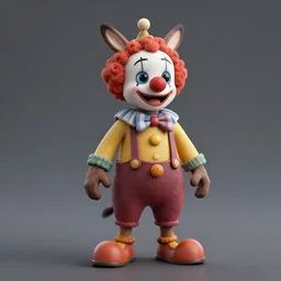 a wild mule clown, 3 d render, octane,