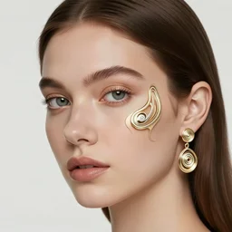 face portrait of a woman, inspired by mandy jurgens, fractal face jewellery, light make up, 4 k, high detailed, illustration