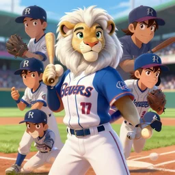 beautiful baseball card portrait of a female anthropomorphic albino lioness fursona baseball player at a baseball game. character design by disney, charlie bowater, ross tran, artgerm, and makoto shinkai, detailed, soft lighting, rendered in octane