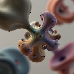 close up photo different abstract objects, a raytraced image by mandelbrot, artstation, generative art, fractalism, biomorphic, rtx, vray, octane render, volumetric lighting, depth of field, 3 d
