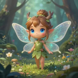small beautiful fairy with blue eyes, a cute and geogerous fairy in the dreamy forest, fantasy, dreamlike, 8 k resolution, hyper detailed, d & d, character design, digital painting, trending on artstation, sharp focus, illustration, art by viktoria gavrilenko, hoang lap, fuji choko, steve zheng,