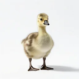 tiny goose, photorealistic wildlife photography, full body, isolated on a pure white background, centered, entire subject in frame, sharp focus, soft studio lighting