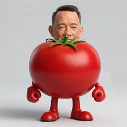 tom hanks as tomato hanks mascot, his skin is red and he resembles a giant tomato, dramatic lighting, london fashion week, bedazzled fruit costumes, shaded lighting poster by magali villeneuve, artgerm, jeremy lipkin and michael garmash, rob rey and kentaro miura style, trending on art station