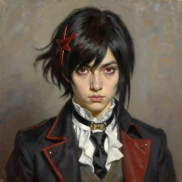 portrait of persona 5, hyperrealistic, in the style of john singer sargent, oil painting