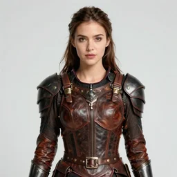 a beautiful woman wearing leather armor by greg rutkowski