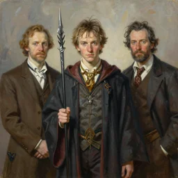 a portrait painting of a male wizard by kieran yanner and mike sass and nat jones
