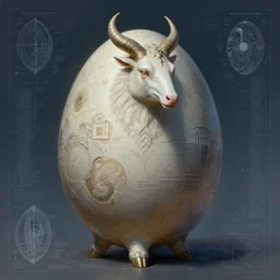 portrait of egg centaur king physically accurate, moody dynamic lighting, very very intricate, very very elegant, highly detailed, digital painting, artstation, in the style of Rob Lefield and Dan Mumford , trending on artstation, digital art,surrealism ,macro,blueprint ,vaporwave ,