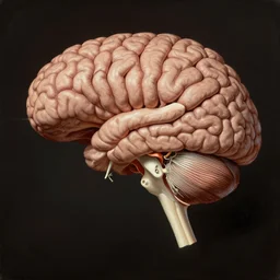 victorian medical illustration of the human brain, fine detail