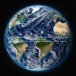 The earth was without form and void, and darkness was over the face of the deep. And the Spirit of God was hovering over the face of the waters.
