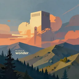 the place of wonder, a simple textured vector based illustration, critical detail, contrasting colors, sharp focus, atmospheric dreamscape painting, wlop by ( jeremiah ketner and leonardo da vinci and greg rutkowski )