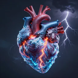 3 d heart, sigma 5 0 0 mm f / 5. beautiful intricate highly detailed heart. bioluminescent, plasma, lava, ice, water, wind, creature, thunderstorm! artwork by tooth wu and wlop and beeple and greg rutkowski, 8 k trending on artstation