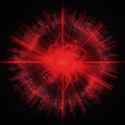 a red and black pulsating mass