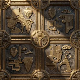 seamless texture art deco styling ancient alien symbols