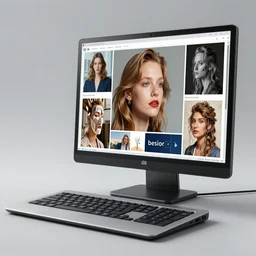 futuristic computer that has ai generated image module that can make any type of image or art piece, product display, photograph 2 0 0 8