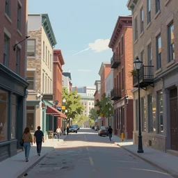 street of Montreal, digital painting, trending on artstation