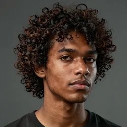 Portrait of man with curly hair and brown skin, atmospheric lighting, intricate detail, cgsociety, ambient light, dynamic lighting, anime style by Yusuke Kozaki