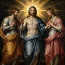 the cosmic event at which the unity and the trinity ruptured, creating the false christian god, 16th century painting, unreal engine