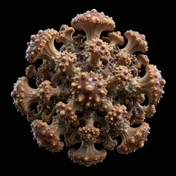 bismuth mutated fractal mushroom cluster, organic, highly detailed, wet and glistening, concept art, sprite from a platform game, on a black background