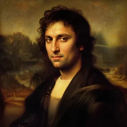 Vintage painting of Imran Khan in the style of Leonardo da Vinci