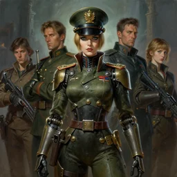 painting of doctor ivo robotnik as a woman, epic, tragic, military art, fantasy, dieselpunk, hd shot, digital portrait, beautiful, artstation, comic style, by artgerm, guy denning, jakub rozalski, magali villeneuve and charlie bowater