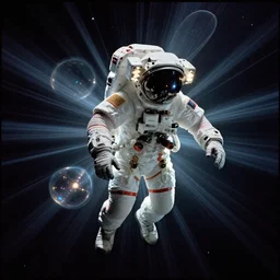 astronauts in futuristic dark and empty void underwater - complex and hyperdetailed technical suit. mandelbulb fractal. reflection and dispersion materials. rays and dispersion of light. volumetric light. 5 0 mm, f / 3 2. noise film photo. flash photography. ultra realistic, wide angle. poster by wayne barlowe, hajime sorayama aaron horkey, craig mullins