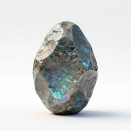 iridescent philosopher's stone, stylized 3d render, isolated on a pure white background, centered, entire object in frame, sharp focus, soft studio lighting