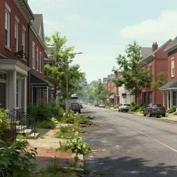 main street in northampton, ma overgrown after 5 0 0 years since the apocalypse