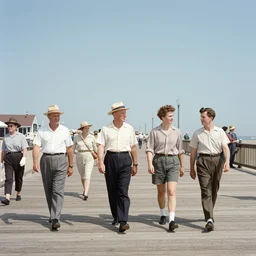 people walking on the boardwalk on a hot summer day, 1 9 2 0 s, by john french sloan