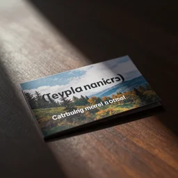 bussines card on table, realistic, cinematic shot