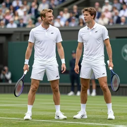 photo of geoff capes winning wimbledon tennis final with steve silk hurley