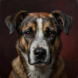 a beautiful ultradetailed painting of a deadly dog face by zdzislaw beksinski and tom bagshaw, wallpaper 4 k, trending on artstation