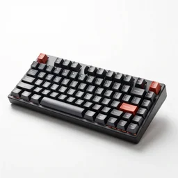 polished mechanical keyboard, photorealistic, isolated on a pure white background, centered, entire object in frame, sharp focus, soft studio lighting