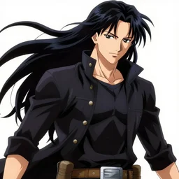 battle hardened, overpowering, pragmatic, charismatic character from the matrix, dark flowing hair, anime key visual, absurdly beautiful, highly detailed, sharp focus, concept art, granblue fantasy, anime by serafleur / d pin / rongzhen luo / mingdosa / ruan jia / gemi ningen