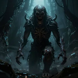 an epic horror concept painting by sd ai, an exquisite masterpiece. digital art, extremely moody lighting, glowing light and shadow