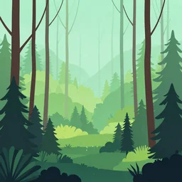 vector art, forest, gradients